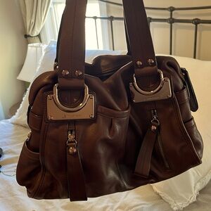 B. MAKOWSKY Brown Leather Shoulder Bag